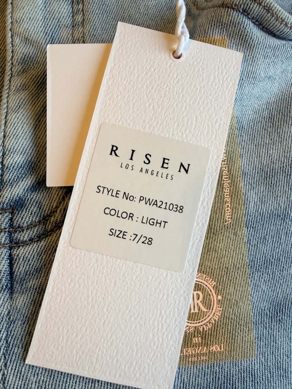 Risen | Light Wash High-Rise Palazzo Jeans - Picture 9 of 11